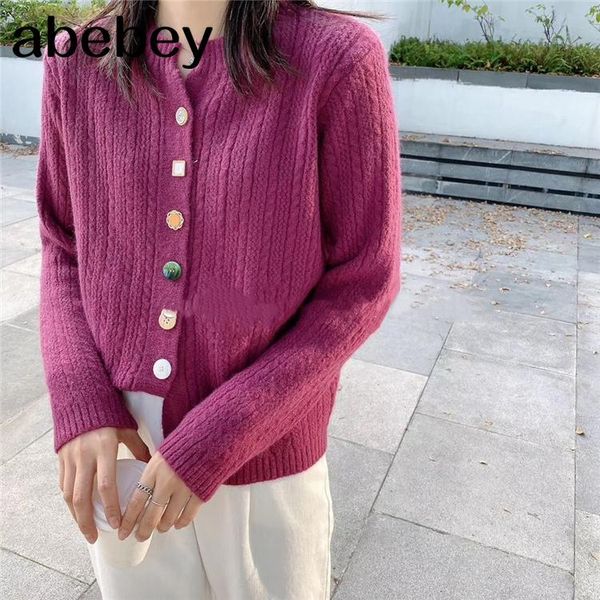 

women's knits & tees 2021 autumn winter sweaters v-neck buttons short cardigans fashionable korean ladies knitwears, White