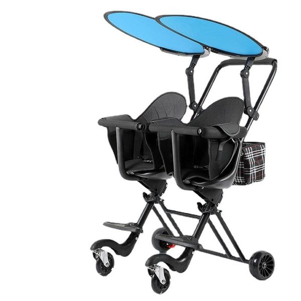 

strollers# twins stroller baby pushchair tricycle for kids 1 to 5 years portable foldable walking car double