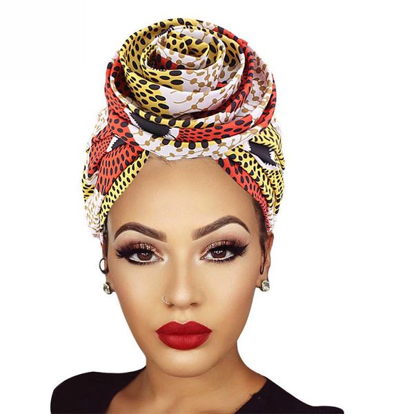 Roupas étnicas Vestidos Africanos para Mulheres Impresso Tradicional Cetim Forro Headscarf Hat Moda Vestuário de Casamento Verão 2022