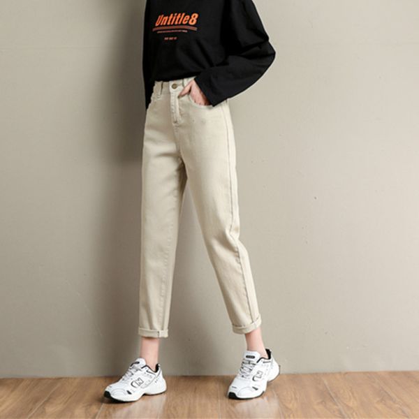 

lengthened pants women's wide spring high waist slim, Blue