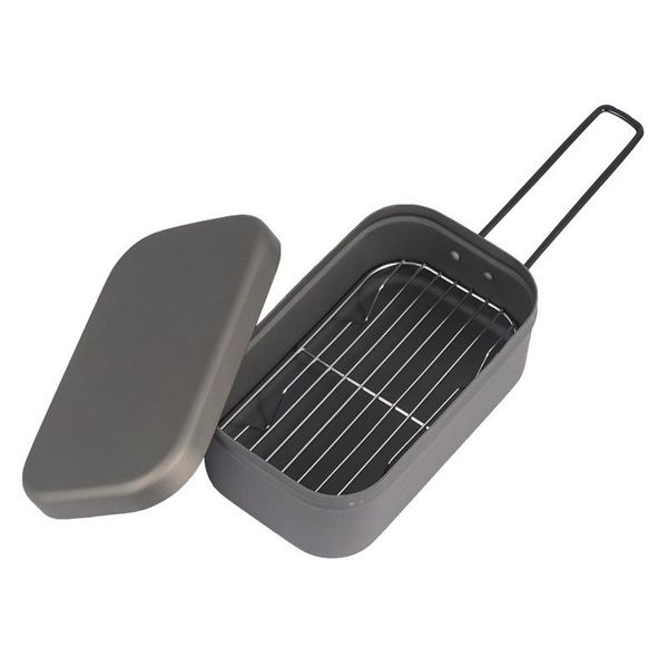 

dinnerware sets rice cooker portable outdoor lunch box with steaming rack for camping hiking pacnic cooking