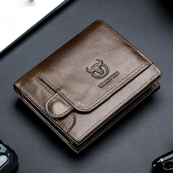 

wallets first layer cowhide male leather multi-function small driver's license coin purse wallet, Red;black