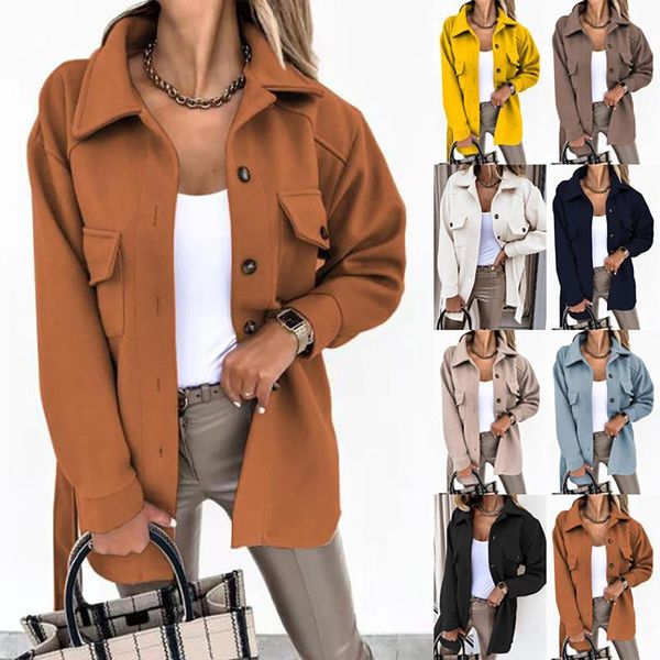 

women's jackets 2021 spring autumn women fashion cardigan chic button office suit coat formal solid long sleeve ladies elegant jacket o, Black;brown