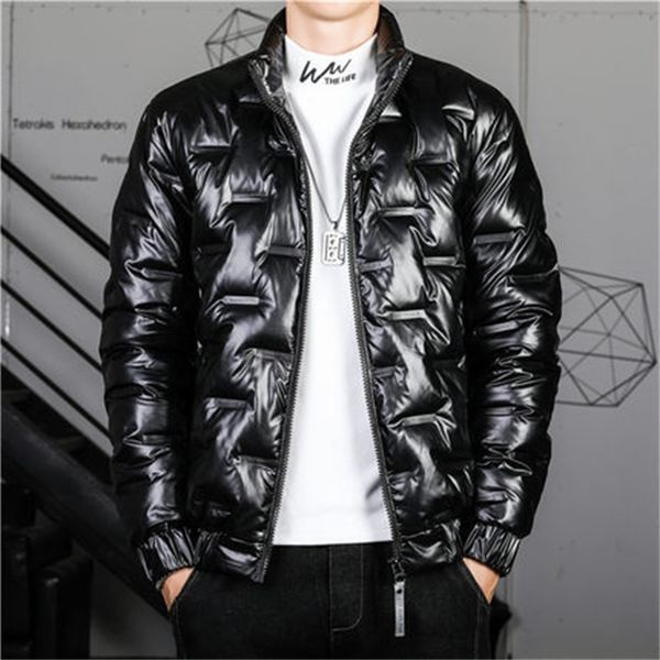 

Men's short bright face down jacket autumn and winter lightweight warm white trend cool wear, Black