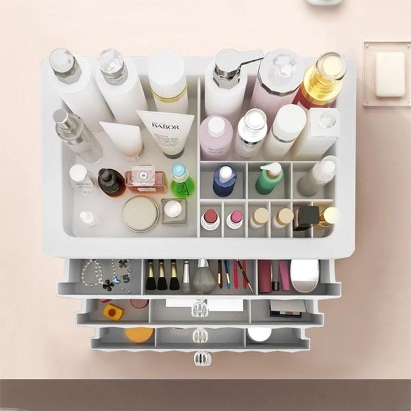 

storage boxes & bins 2021 cosmetic case makeup organizer waterproof jewelry box woman beauty skin care organizers drawer home