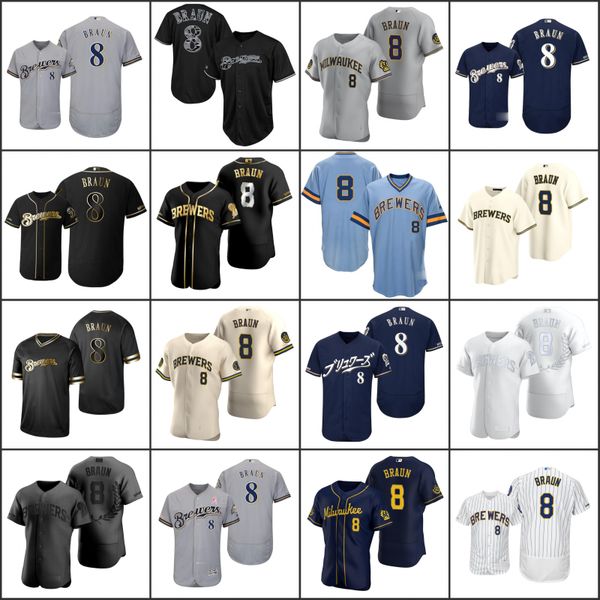 

milwaukee brewers men 8 ryan braun women youthjerseys, Black;red
