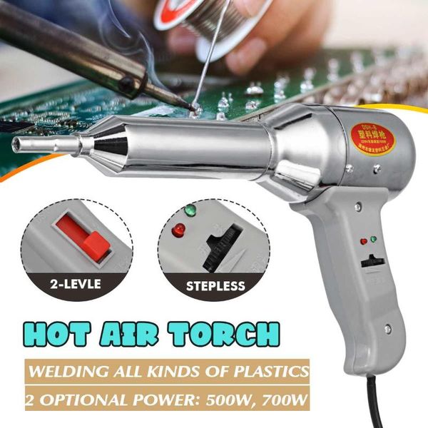 

professional heat guns 700w/500w plastic welder electric gun adjustable temperature air torch pp pvc welding tool kit nozzle core