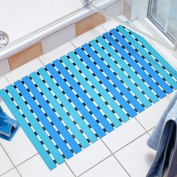 

bath mat non-slip shower pad with suction cup rapid drainage floor bathroom kitchen brown plastic point bead massage mats