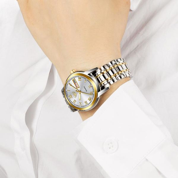

wristwatches lige fashion women watches ladies stainless steel calendar sport quartz watch waterproof bracelet, Slivery;brown