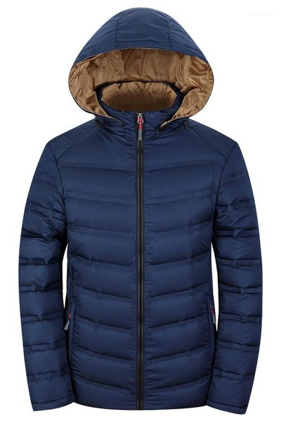 

men's down & parkas mens casual jacket 2021 winter boutique white duck thick warm fashion print slim hooded black coat