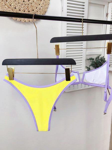 

new splicing female v ne swimsuit women swimwear two-pieces bikini set bather thong bathing suit swim wearby air