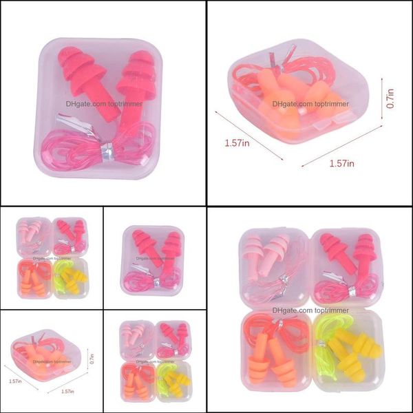 

supply care health & beauty1pair comfort noise reduction sile soft ear plugs pvc rope earplugs protective swimming for sleep drop delivery 2
