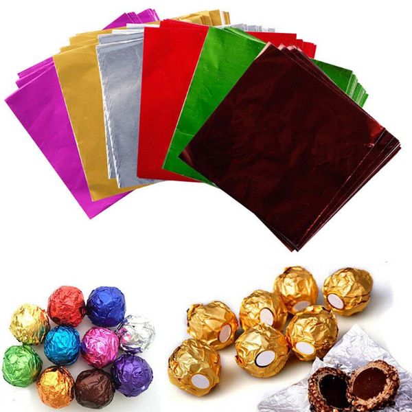 

gift wrap 500pcs diy aluminum foils paper square candy package chocolate cookie wrappers party embossing packaging