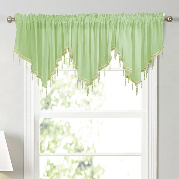 

curtain & drapes solid color triangle shape kitchen short window valance drape home decor