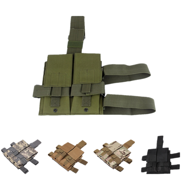 

stuff sacks tactical double molle leg bag military gun holster army paintball hunting drop camouflage utility m4 5.56mm