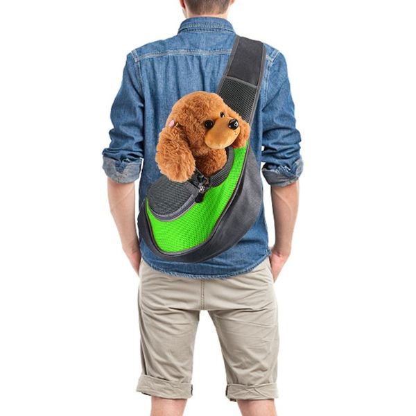 

dog car seat covers outdoor travel pet backpack carriers & bags breathable and comfortable tote pouch mesh oxford sling shoulder bag