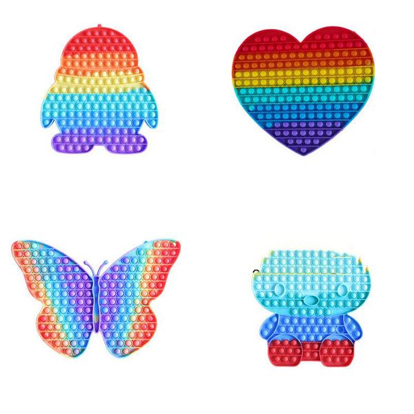 

giant push it fidget toys finger bubbles sensory silicone puzzles board kids fingers fun squeezy squeeze desk toy 30cm penguin butterfly kt