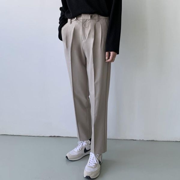 

men's suits & blazers autumn winter cotton suit pants slim fashion society mens dress korean loose straight men casual trousers, White;black