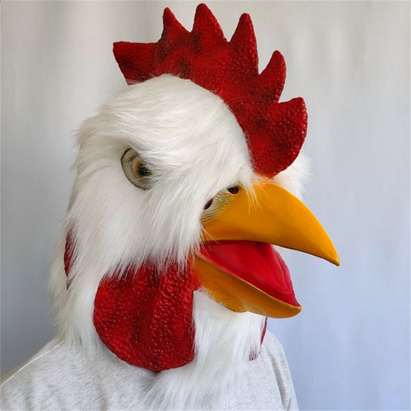 

costume accessories halloween animal mask cosplay carnival party plush rooster mask christmas novelty gift costume props, Silver