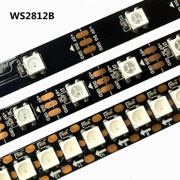 

strips dc5v ws2812b ws2812 smart rgb led strip individually addressable light tape 30/60/144pixels/m black/white pcb ip30/65/67