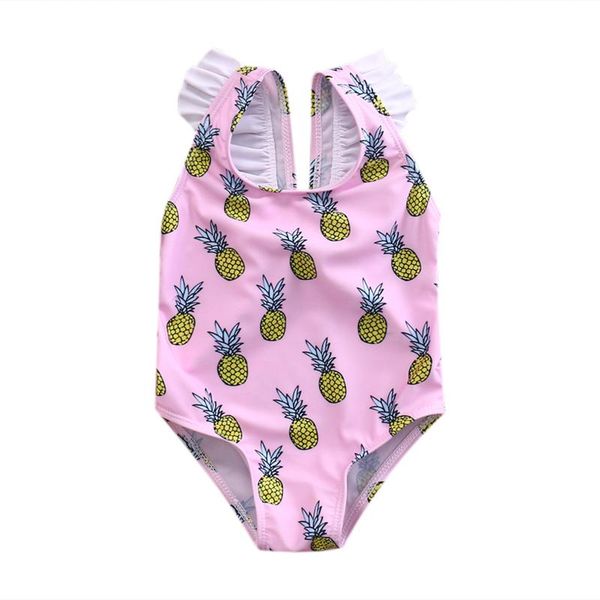 

pineapple pattern one piece swimsuit monokini for baby girl one-pieces, Black