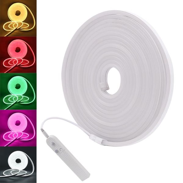 

strips dc5v led neon light smd2835 120leds/m pir motion sensor strip battery usb power flexible tape ip67 waterproof sign