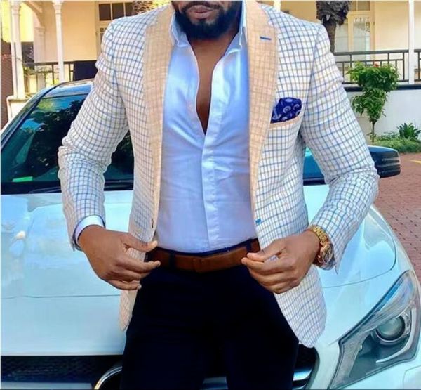 

men's suits & blazers 2021 fashion luxury plaid wedding suits for men coat man slim fit groom party formal leisure blazer only jac, White;black