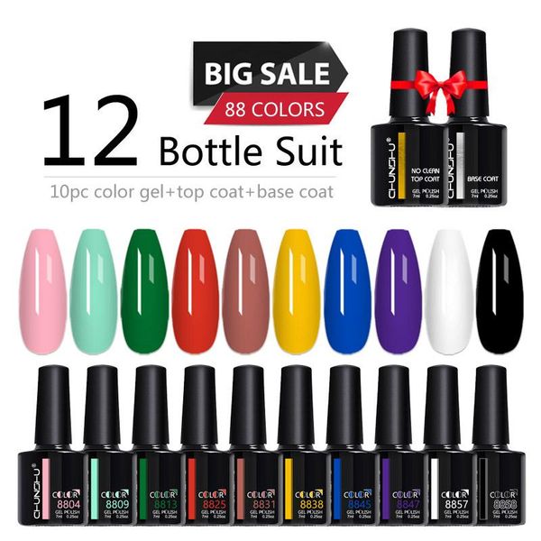 

nail gel polish kit 12pcs for manicure tools art design whole set learner diy lacquers, Red;pink