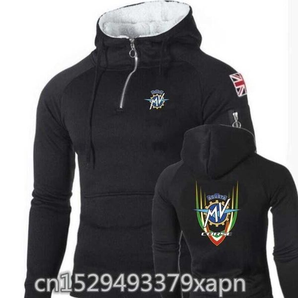 

mv agusta corse print mens zipper sweatshirt men hoodies autumn sweatshirts hoodie winter hooded tracksuit hombrer clothes, Black