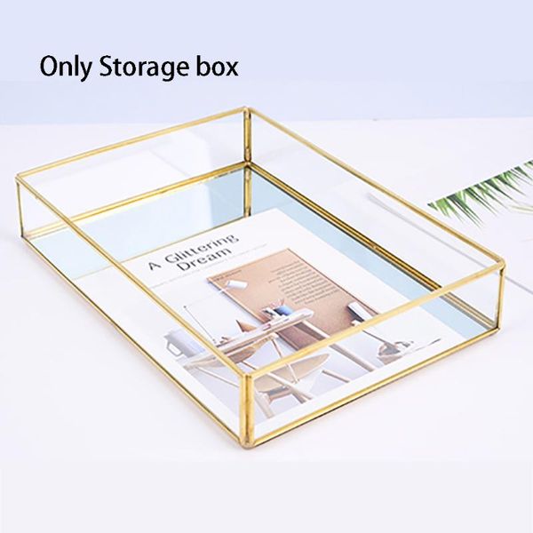 

kitchen storage & organization organizer decorative home glass jewelry display tray plate perfume bathroom rectangle makeup nordic style des