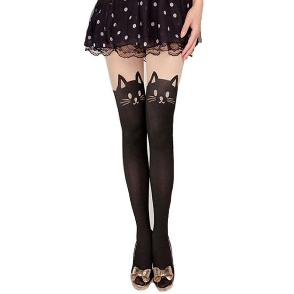 

socks & hosiery tights sweet print silky pantyhosetransparent seamless mesh stretch, Black;white