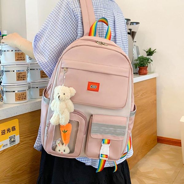 

school bags cute women backpacks teenage girls nylon rucksack anti theft bag female student bagpacks patchwork girl backpack mochila