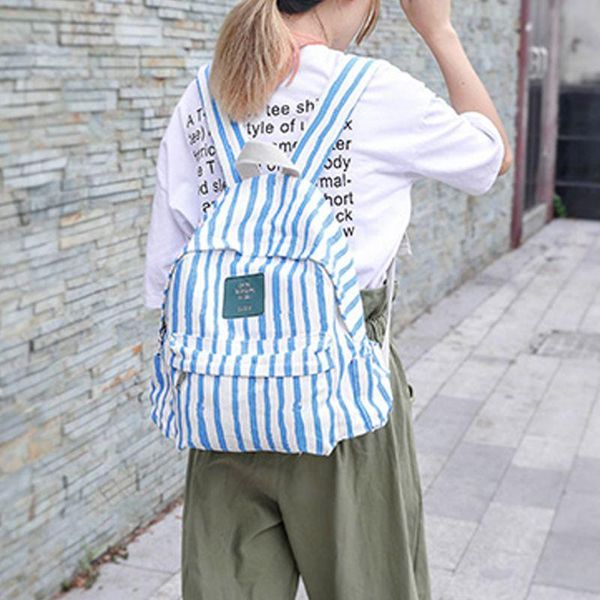 

backpack women stripes canvas casual rucksack for teenage girls female school shoulder bag bagpack