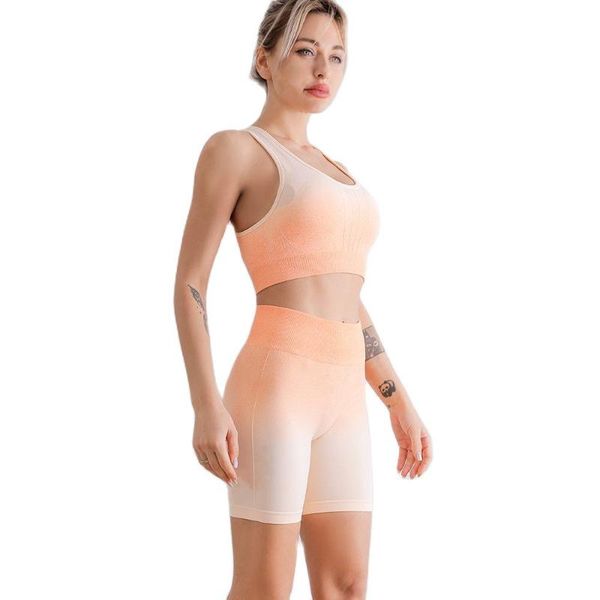 

yoga outfit gradient 2 piece set women gym sport wear bra shorts workout sets womens outfits seamless fitness clothing suit