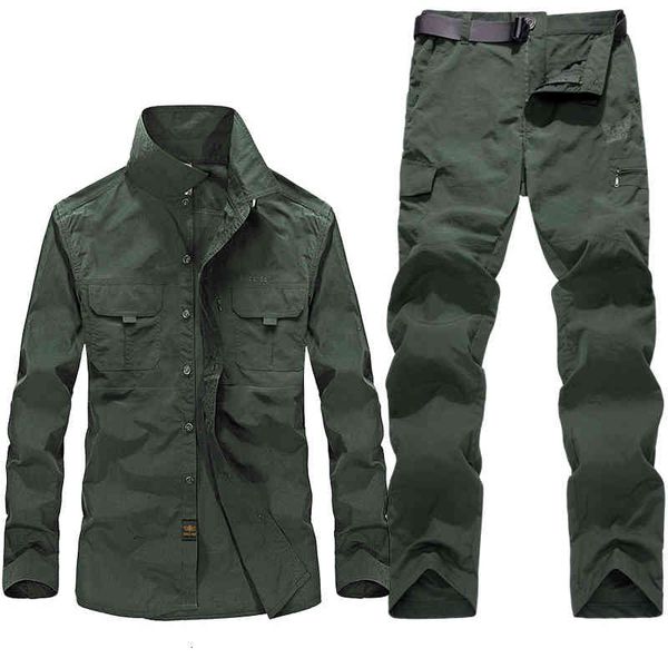 

women's tracksuits 2021 tactical 2-bun define s military uniform summer fast drying shirts + proof dwaterproof cargo pants army water c, Gray