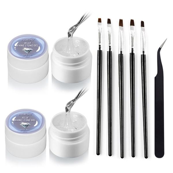 

nail art kits rhinestone glue gem super sticky jewelry 5ml gel diamond decoration with pen tools for home diy manicure