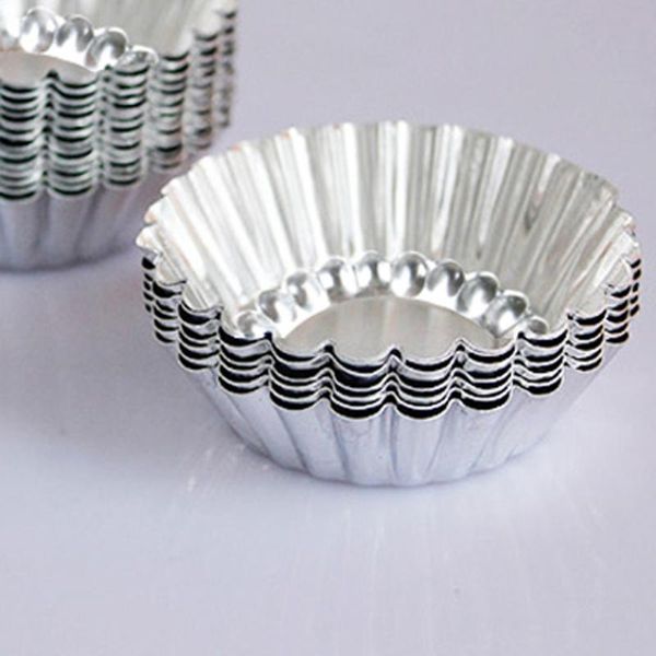 

cake tools aluminum foil metallic mini cupcake liners muffin pans baking cups egg tart mold holders drop 3.8