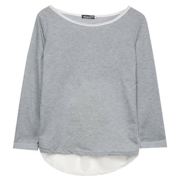 

fashion women lady loose chiffon cotton long sleeve shirt casual blouse women's blouses & shirts, White