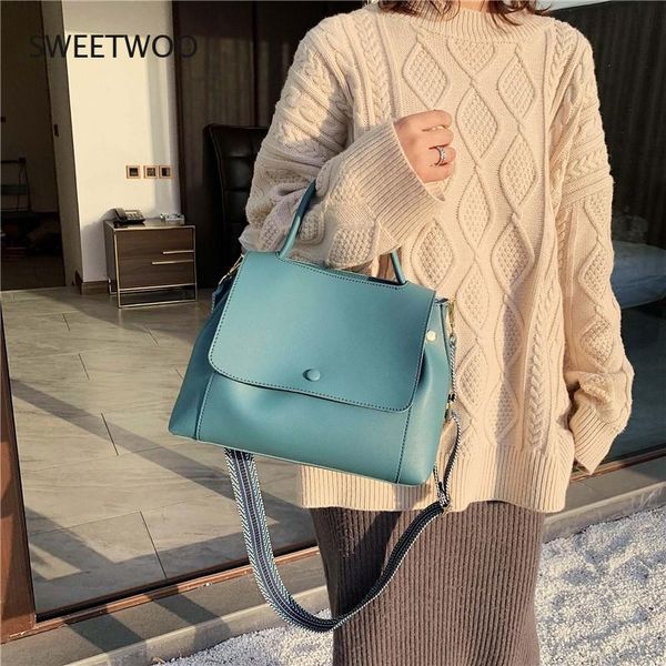 

evening bags fashion simply pu leather crossbody bag for women 2021 winter solid color shoulder messenger lady chain travel small handbag
