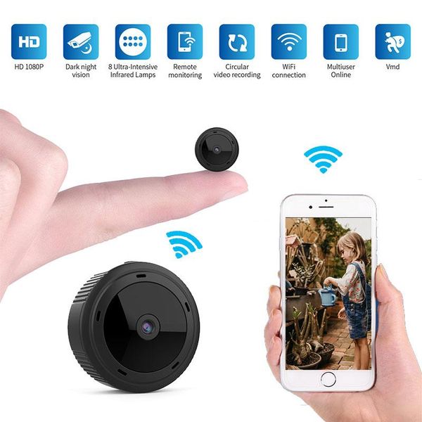 

wifi mini camera espia 1080p magnetic body 8pcs night vision motion sensor hd video remote micro ip cam support tf card cameras
