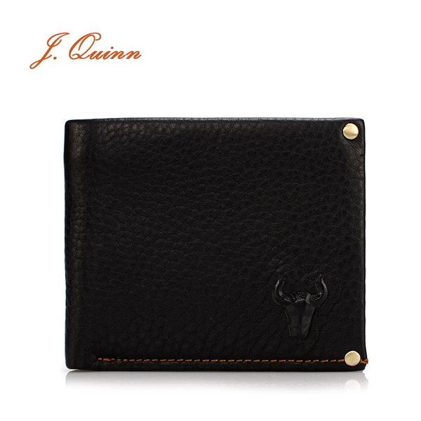 

wallets j.quinn thin wallet leather genuine soft men short skin cowhide bifold 8 cards casual purses mens famous, Red;black