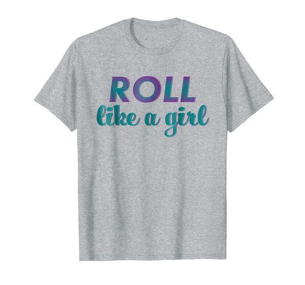

jiu jitsu women's roll like a girl bjj t shirt for females, White;black