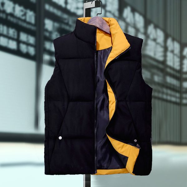 

down jacket hooded cotton vest men's autumn and winter youth student waistcoat korean version fashion couple, Black