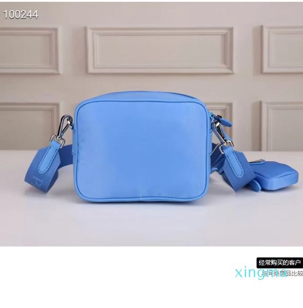 

designer fanny pack fashion nylon square crossbody bag trigon logo