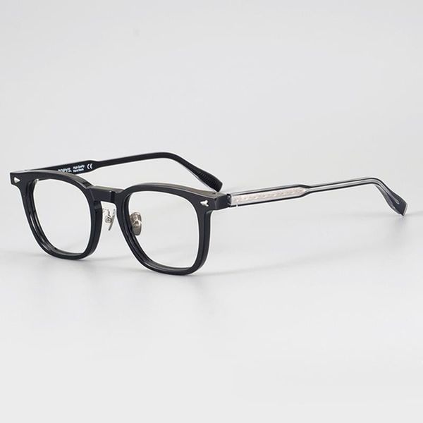 

fashion sunglasses frames acetate vintage transparent full rim eyeglasses men women square optical myopia glasses oculos, Black