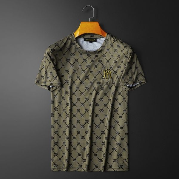 

fashion t shirts 2021 summer men's round neck short sleeve mercerized cotton boutique printed half, White;black