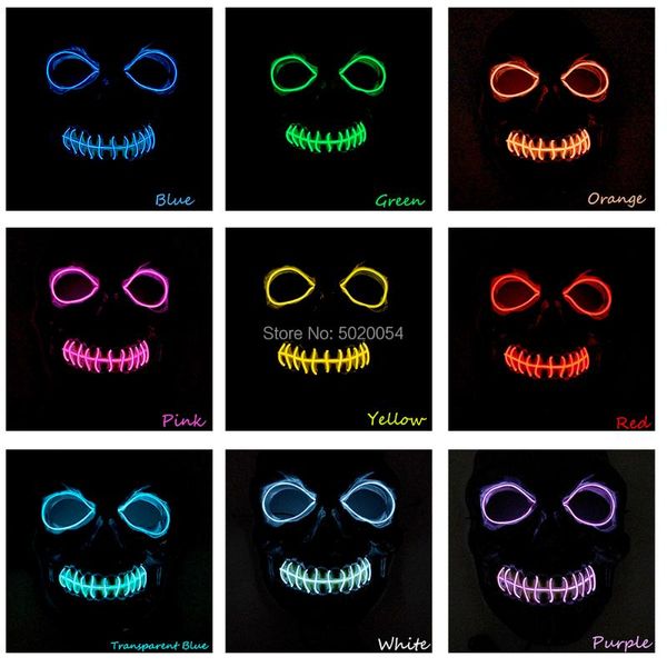 

party masks creative gift el lighting mask led flashing halloween costume festival performance props light up