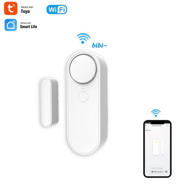 

smart home control tuya wifi door&window open/closed detectors door sensor magnetic security alarm life app work with google alexa
