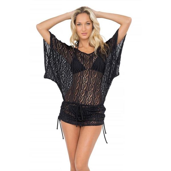

womens beach dress bikini cover up swimwear batwing sleeve swimsuit cover-ups wrap sarong kimono kaftan summer short dresses women's, White;black