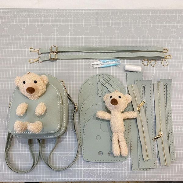

bag parts & accessories cute bear pu material set for backpack diy, Black